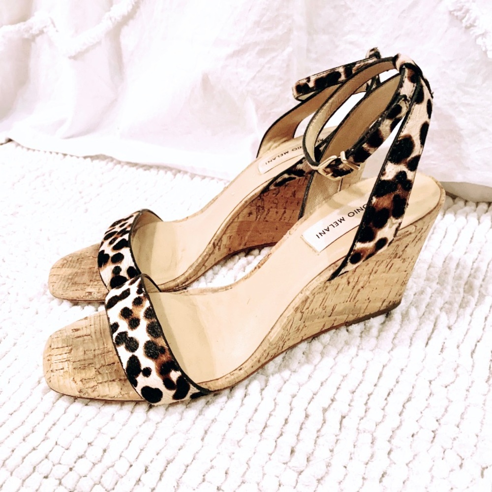 Antonio Melani leopard wedge 8.5